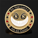 Metal Poker Guard Card Protector Coin Chip With Round Plastic Case