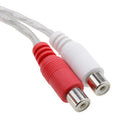 32cm RCA Male to 2 RCA Female Plug Audio Adapter Y Splitter Connector Cable