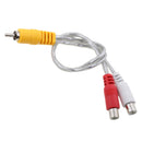 32cm RCA Male to 2 RCA Female Plug Audio Adapter Y Splitter Connector Cable