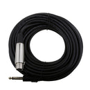 33FT XLR 3-Pin Female To 6.35mm Mono Plug Pro Audio Cable Microphone Signal Lead