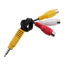 3.5mm Male to 3 RCA Audio Video Connector Cable AUX Adapter TV Cord Wire