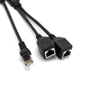 2Pieces Cat 5 LAN Etherner RJ45 Male to Dual Female Splitter Extension cable