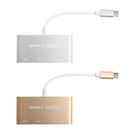 USB C with Micro SD / MMC / SD Card Reader + USB 3.0 Type A + USB Type C Power Delivery Charging Port Hub Adapter - USB-C to Super Speed USB, TF MicroSD & SD Memroy Card Reader Adapter Connector Cable Gold