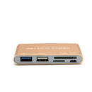 USB C with Micro SD / MMC / SD Card Reader + USB 3.0 Type A + USB Type C Power Delivery Charging Port Hub Adapter - USB-C to Super Speed USB, TF MicroSD & SD Memroy Card Reader Adapter Connector Cable Gold
