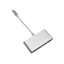 USB C with Micro SD / MMC / SD Card Reader + USB 3.0 Type A + USB Type C Power Delivery Charging Port Hub Adapter - USB-C to Super Speed USB, TF MicroSD & SD Memroy Card Reader Adapter Connector Cable Silver