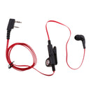 In-ear Earpiece Microphone Flat Tangle Free Cable Earphone For Walkie Talkie Radio Red
