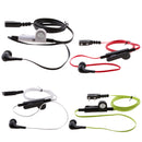 In-ear Earpiece Microphone Flat Tangle Free Cable Earphone For Walkie Talkie Radio Red