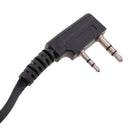 In-ear Earpiece Microphone Flat Tangle Free Cable Earphone For Walkie Talkie Radio Black