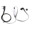 In-ear Earpiece Microphone Flat Tangle Free Cable Earphone For Walkie Talkie Radio Black