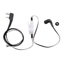 In-ear Earpiece Microphone Flat Tangle Free Cable Earphone For Walkie Talkie Radio Black