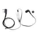 In-ear Earpiece Microphone Flat Tangle Free Cable Earphone For Walkie Talkie Radio Black
