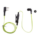 In-ear Earpiece Microphone Flat Tangle Free Cable Earphone For Walkie Talkie Radio Green