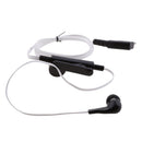 In-ear Earpiece Microphone Flat Tangle Free Cable Earphone For Walkie Talkie Radio White