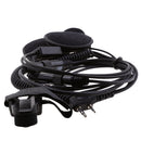 2 PIN Motorcycle Bike Headset Earpiece Mic PPT for Kenwood BaoFeng WouXun PuXing Linton Two Way Radio Walkie Talkie - Black