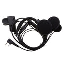 2 PIN Motorcycle Bike Headset Earpiece Mic PPT for Kenwood BaoFeng WouXun PuXing Linton Two Way Radio Walkie Talkie - Black