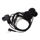 2 PIN Motorcycle Bike Headset Earpiece Mic PPT for Kenwood BaoFeng WouXun PuXing Linton Two Way Radio Walkie Talkie - Black