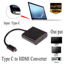 Type C USB 3.1 Male To HDMI Female Adapter TV Display Converter Video Cable White for PC Laptop Tablet Black