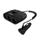 3 Socket Car Cigarette Lighter Adapter Socket Splitter Separate Switch with Dual USB Type-c Car Charger 3.1A for iPhone iPad, Android Samsung Phones