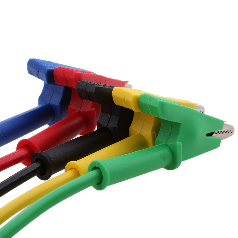 1 Set of Silicone Banana Plug to Crocodile Alligator Clip Test Probe Lead Wire