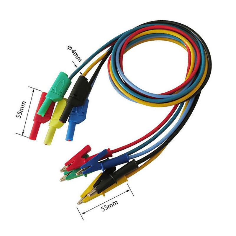 1 Set of Silicone Banana Plug to Crocodile Alligator Clip Test Probe Lead Wire