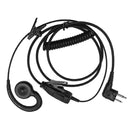 Coiled PTT Earpiece Headset Microphone For Motorola Walkie Talkie Radio