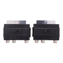 2 Pieces 21Pin SCART Male Plug To Composite 3RCA S-Video AV TV Audio Adapter