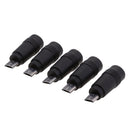 5Pieces DC Power Micro USB 5 Pin Male To 5.5x2.1mm Female Charging Adapter