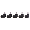 5Pieces Right Angle DC Power Micro USB Male To 5.5x2.1mm Female Adapter