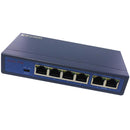 6-Port Ethernet POE Switch with 4 Ports POE + 2 Uplink 10/100Mbps EU Plug