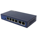 6-Port Ethernet POE Switch with 4 Ports POE + 2 Uplink 10/100Mbps EU Plug