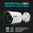 Escam Plane QE07 POE 1 MP 720P Waterproof Camera Wireless IR-Cut Night Vision IP P2P POE CCTV Security Camera EU Plug