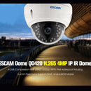 Escam QD420 HD H.265 4MP IP Camera Waterproof IP66 Day/Night Vision Surveillance Dome Camera Support ONVIF Motion Detection