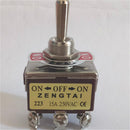 Toggle Switch, 3PDT On/Off/On 3 Position 6 Pins Momentary, AC 250V 15A
