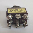 Toggle Switch, 3PDT On/Off/On 3 Position 6 Pins Momentary, AC 250V 15A
