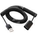 USB 2.0 Male to Female USB Cable Extended Extension Spring Cable Cord Extender for Laptop Computer PC 3m