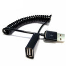 USB 2.0 Male to Female USB Cable Extended Extension Spring Cable Cord Extender for Laptop Computer PC 3m