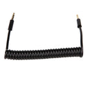 1m 3.5mm 4poles Audio Stereo Male to Male Coiled Spring Aux Stereo Extension Cable Cord Black