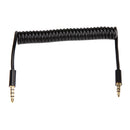 1m 3.5mm 4poles Audio Stereo Male to Male Coiled Spring Aux Stereo Extension Cable Cord Black
