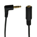 90 Degree Right Angled 3.5mm 4poles Audio Stereo Male to Female Extension Cable 1.5m Black