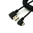 90 Degree Angle USB 2.0 Male to 90 Degree Right Angle Micro USB 5 Pin Male Charge and Sync Coiled Spiral Cable
