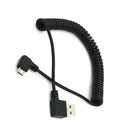 90 Degree Angle USB 2.0 Male to 90 Degree Right Angle Micro USB 5 Pin Male Charge and Sync Coiled Spiral Cable