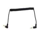 5ft 90 Degree Angle 3.5mm Male to Male Jack Stereo Audio Coiled Spring Aux Extension Cable Cord for Smart Phone, CD, PC, MP3