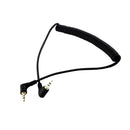 5ft 90 Degree Angle 3.5mm Male to Male Jack Stereo Audio Coiled Spring Aux Extension Cable Cord for Smart Phone, CD, PC, MP3
