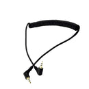 5ft 90 Degree Angle 3.5mm Male to Male Jack Stereo Audio Coiled Spring Aux Extension Cable Cord for Smart Phone, CD, PC, MP3
