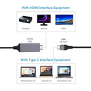 USB C to HDMI Cable 6ft , USB Type C to HDMI Cable (Compatible with Thunderbolt 3) 4K 30Hz HDMI Cable for Galaxy Note 8,Galaxy S8,2017 Macbook Pro/ iMac,2016 MacBook Pro,2015 MacBook,ChromeBook Pixel