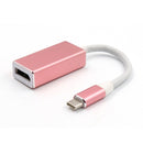 USB-C 3.1 Male to Displayport Female High Speed Ultra HD UHD 4K 1080P Video Audio AV Adaptor Converter Cable Wire Cord Plug Rose Gold