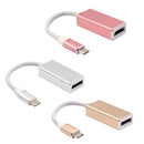 USB-C 3.1 Male to Displayport Female High Speed Ultra HD UHD 4K 1080P Video Audio AV Adaptor Converter Cable Wire Cord Plug Rose Gold