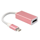USB-C 3.1 Male to Displayport Female High Speed Ultra HD UHD 4K 1080P Video Audio AV Adaptor Converter Cable Wire Cord Plug Rose Gold