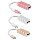 USB-C 3.1 Male to Displayport Female High Speed Ultra HD UHD 4K 1080P Video Audio AV Adaptor Converter Cable Wire Cord Plug Rose Gold