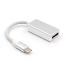 USB-C (Compatible with Thunderbolt 3) to DisplayPort DP Male to Female 4K@60Hz Adapter Converter for MacBook Pro 2015/2016, ChromeBook Pixel Silver